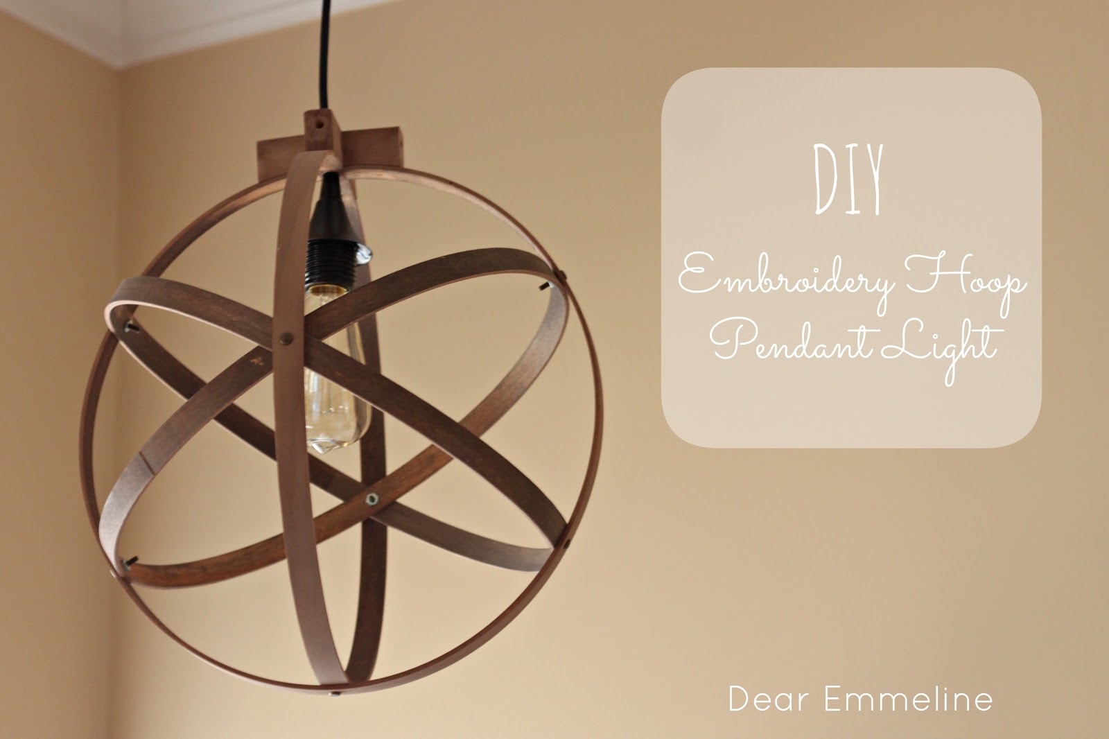 DIY Easy Embroidery Hoop Pendant